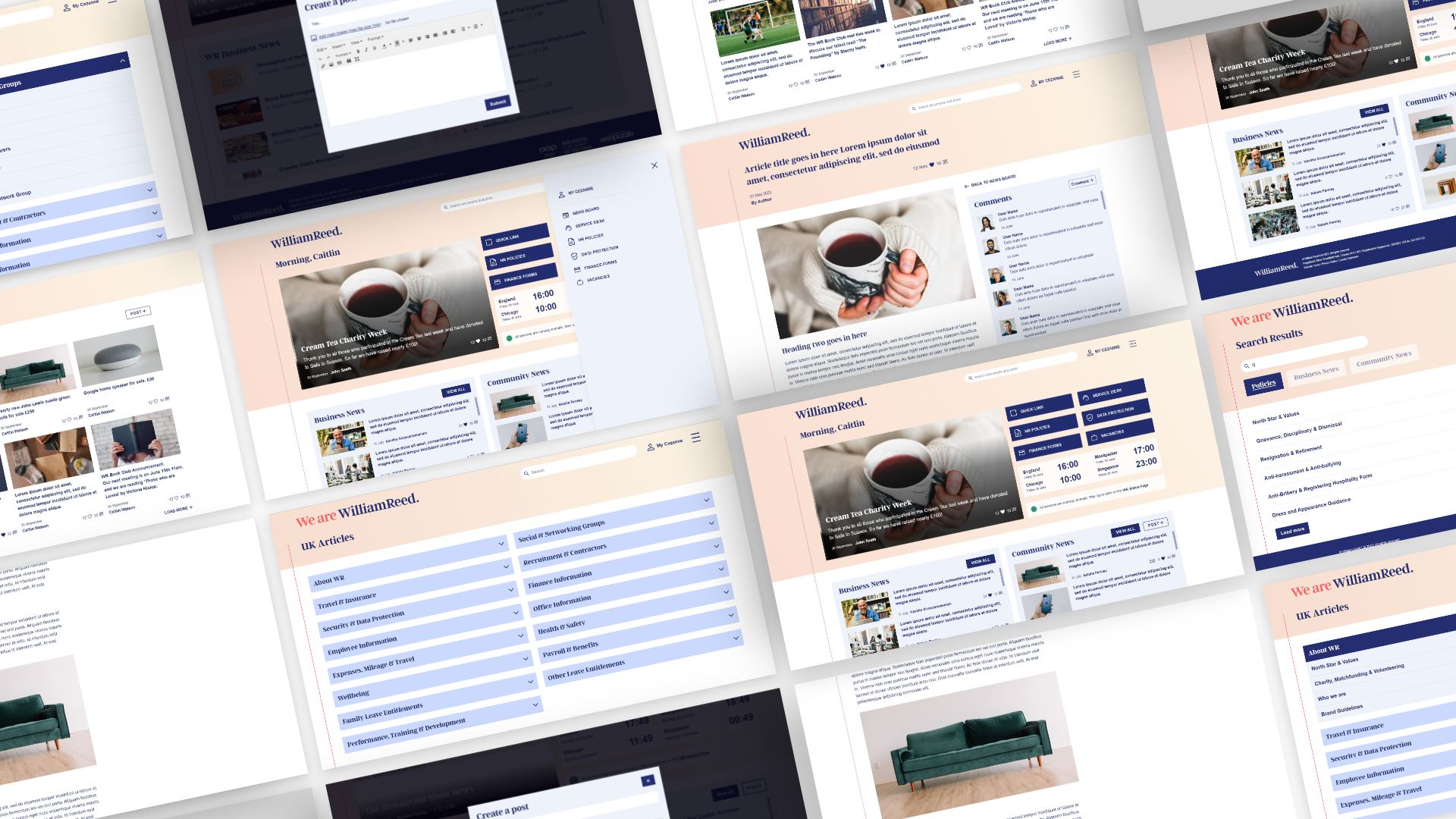 Collage of pages from the Employee Intranet