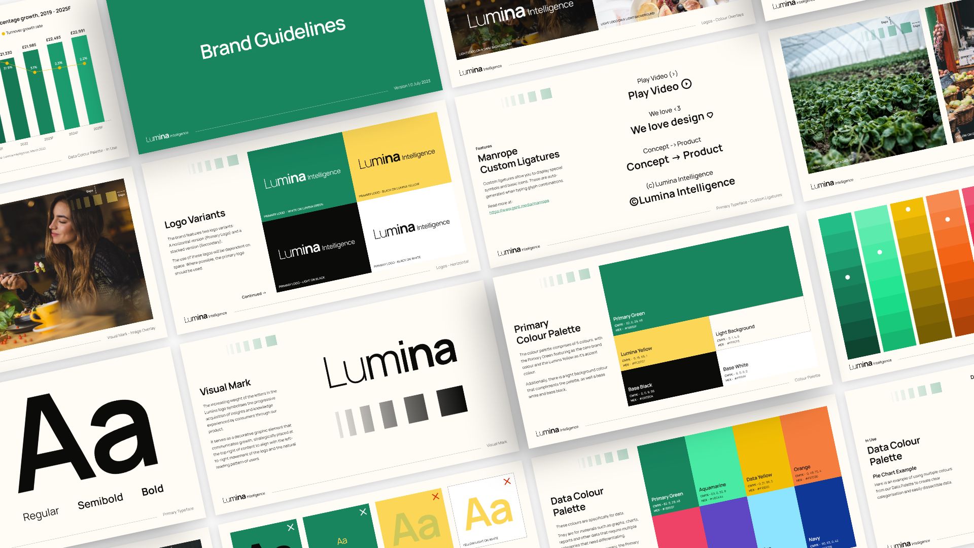 Lumina Brand guidelines page collage