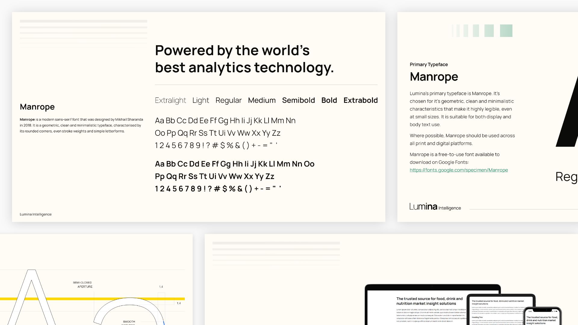 Close up of pages showing the Manrope font