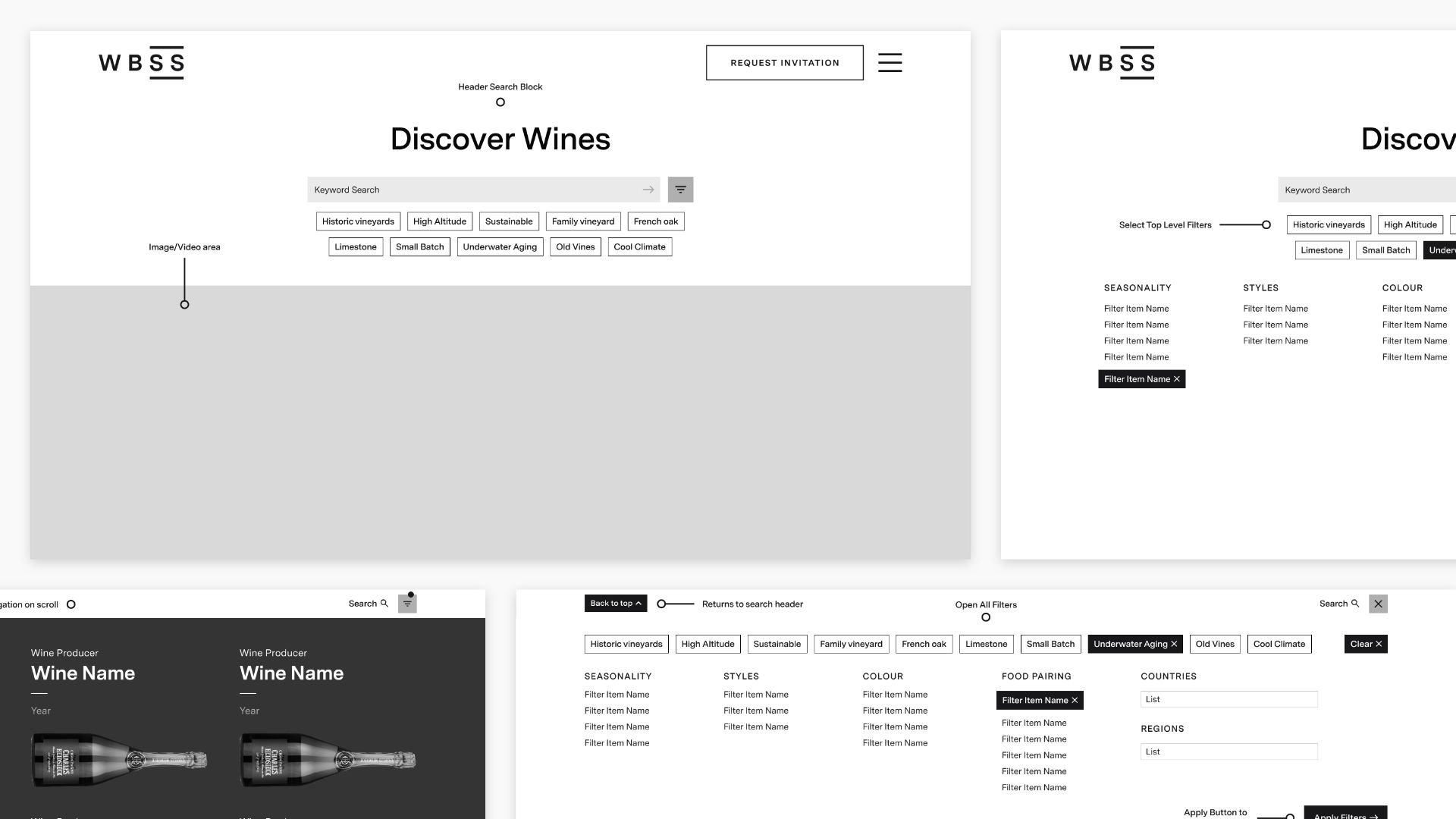 Search Wireframes
