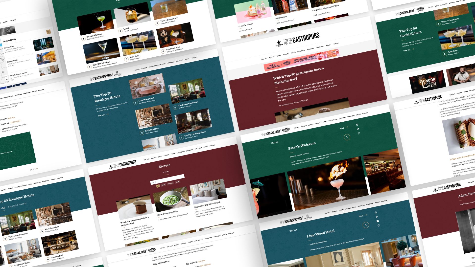 Collage of pages from the top 50 websites