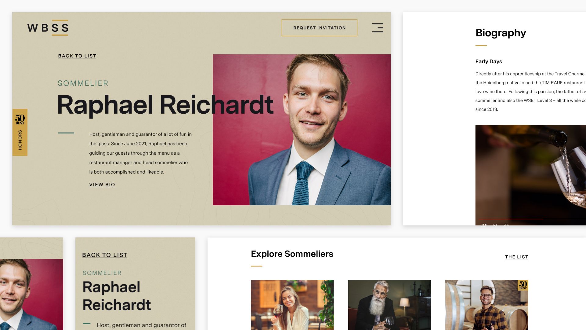 Prototypes of the Sommelier Profile Page