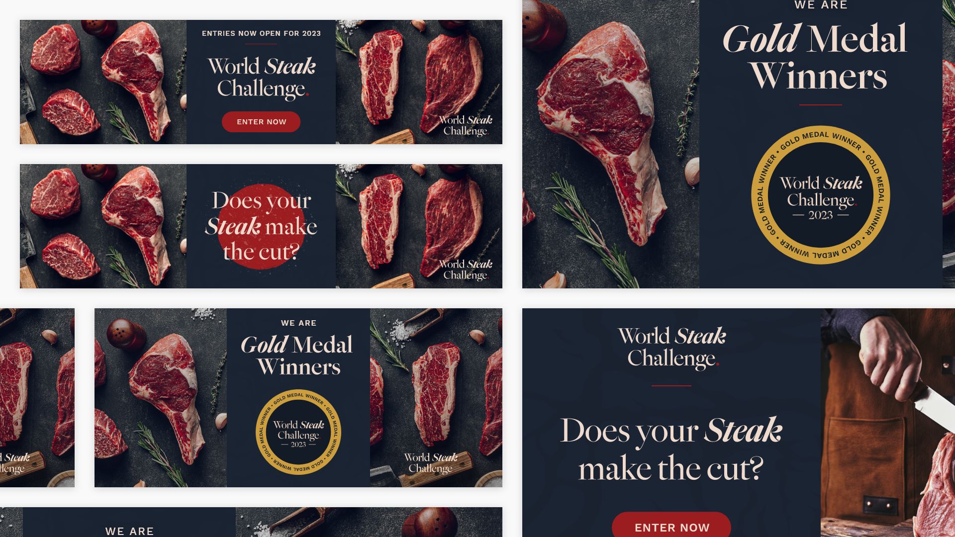Social display banners for The World Steak Challenge